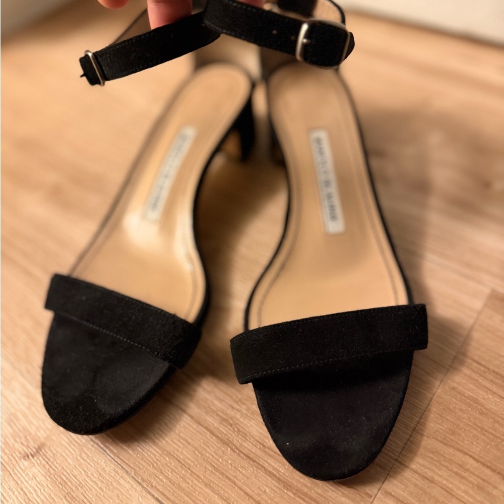 Manolo Blahnik Black Suede Heels